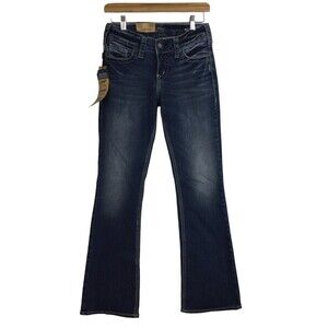 Silver Jeans Co Suki Mid Bootcut Dark Wash Stretch Denim Jeans Blue Size W26/L31